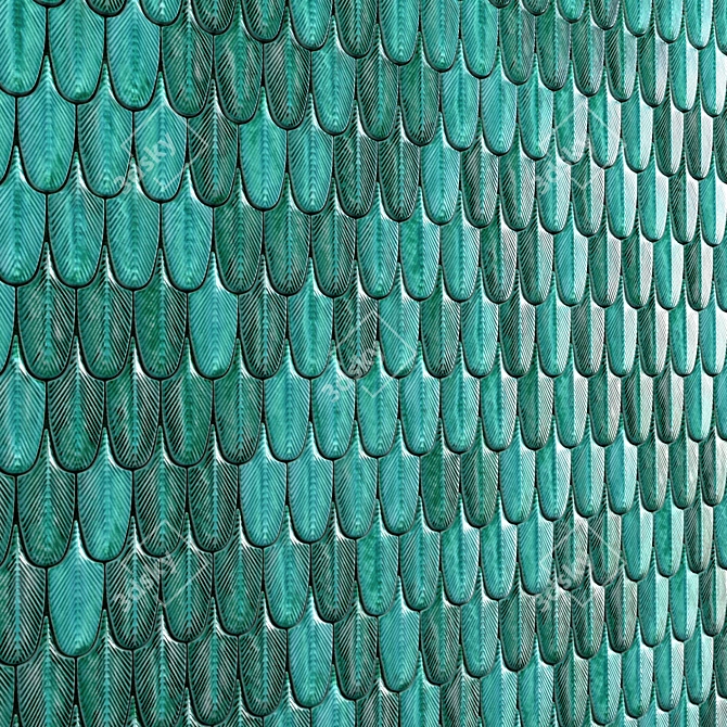 Feather Mosaic Wall Tiles 3D model image 2