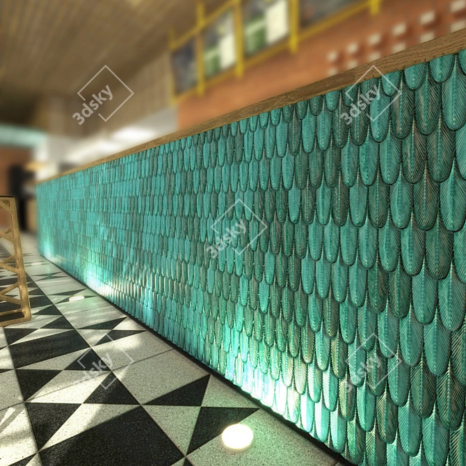 Feather Mosaic Wall Tiles 3D model image 7