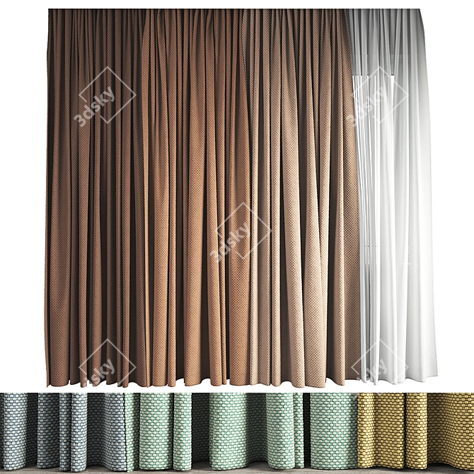 Product Title: Maharam Merit Portiere Fabric 3D model image 1