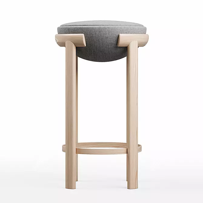 Numbered Edition Carrousel Oak Bar Stool 3D model image 2