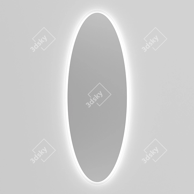 Illuminated OM Oval Mirror: Frameless Elegance 3D model image 1