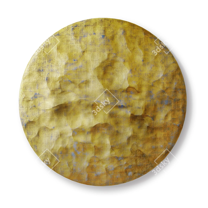 Golden Blue Sun Sculpture 3D model image 1