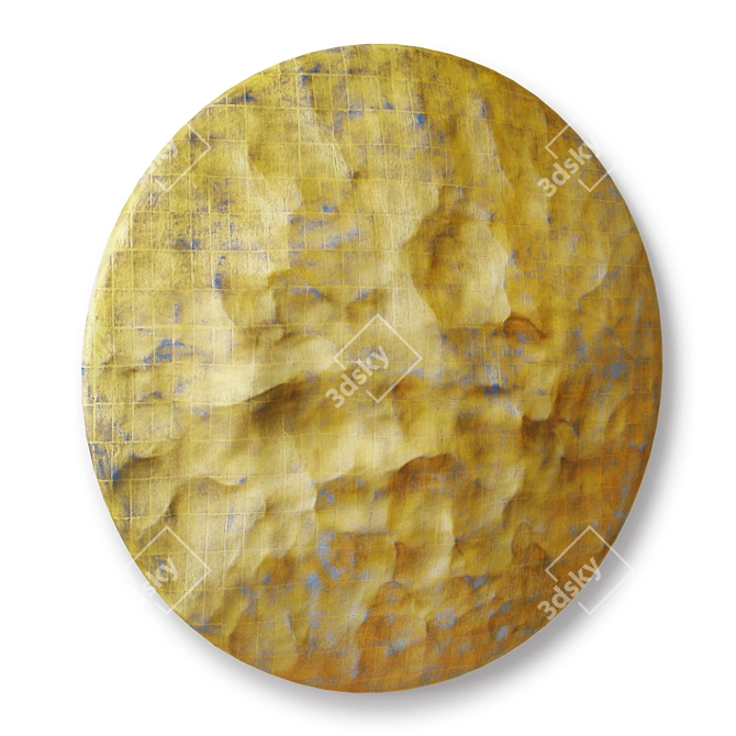 Golden Blue Sun Sculpture 3D model image 3