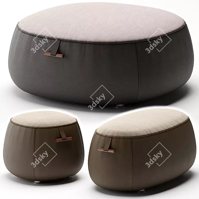 Lagom Porada Poufs: Minimalist Elegance 3D model image 1