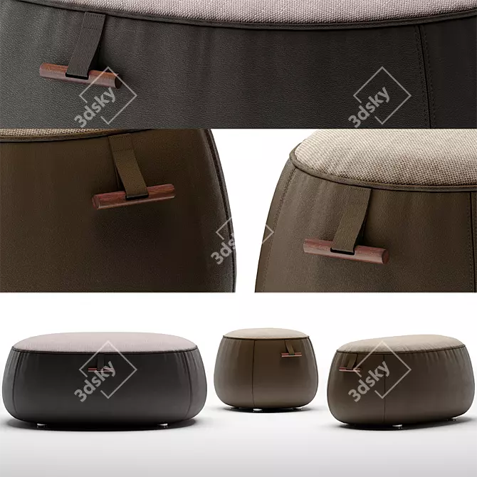 Lagom Porada Poufs: Minimalist Elegance 3D model image 2
