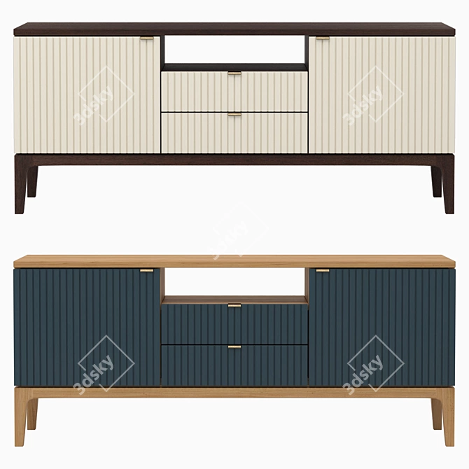 Elegant TV Cabinet with Customizable Finish 3D model image 1