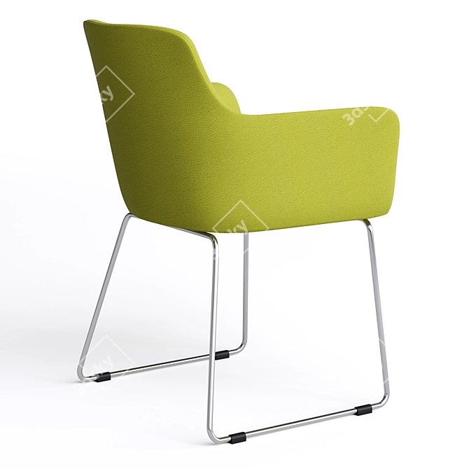 Minimalist Office Chair: City by Quadrifoglio with Chrome Legs 3D model image 4