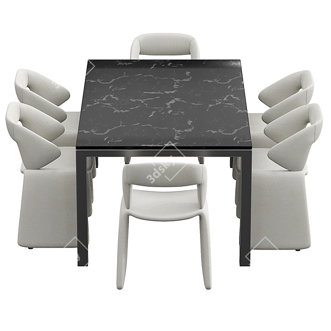 Sleek Suit Table Chair Set 3D model image 5