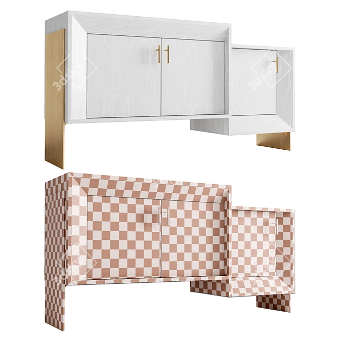 Kelly Wearstler Davana Credenza: 4 Materials 3D model image 4
