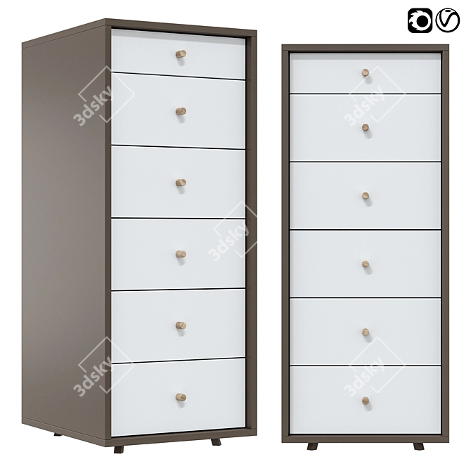 Stylish Chest of Drawers for Organized Living 3D model image 1