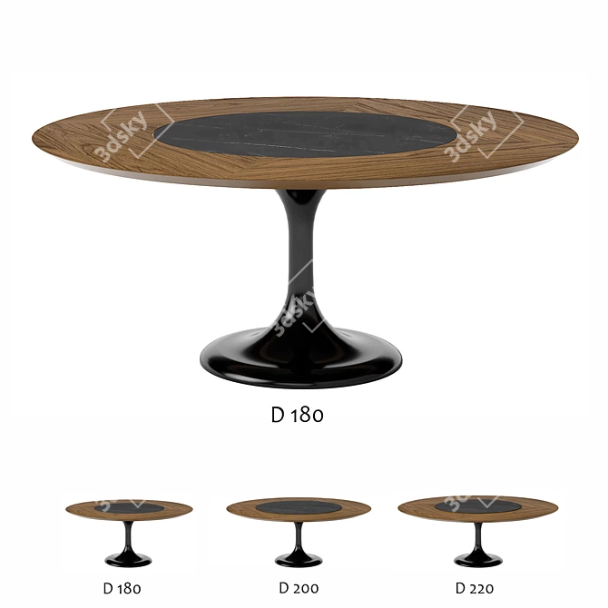 Apriori T Oval Dining Table 3D model image 1