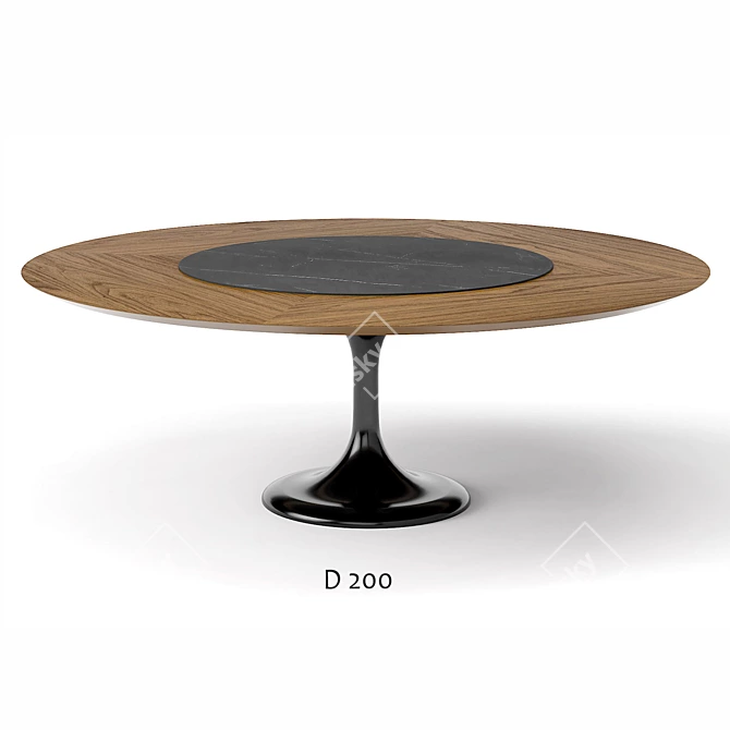 Apriori T Oval Dining Table 3D model image 3