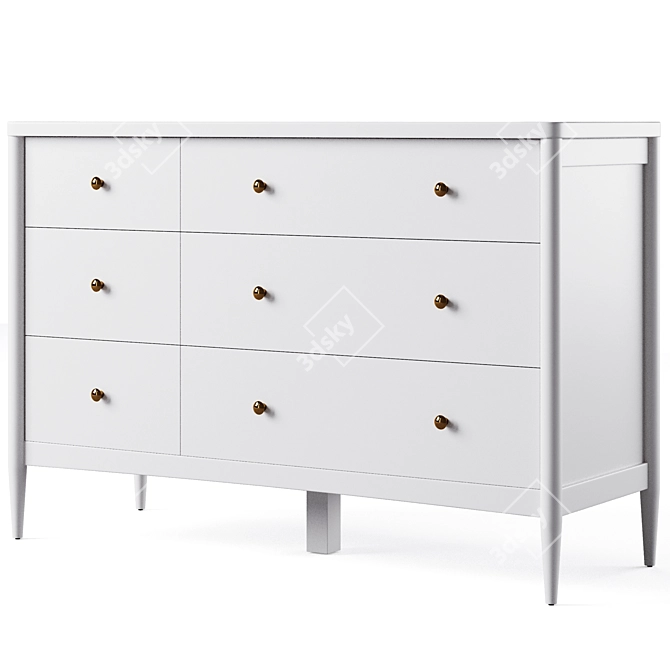 Hampshire Kids 6-Drawer Dresser 3D model image 4