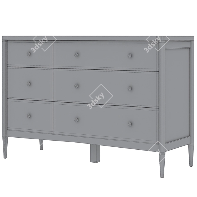 Hampshire Kids 6-Drawer Dresser 3D model image 5