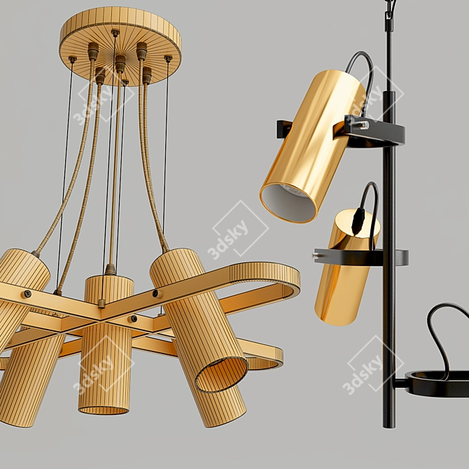 Elegant Claire Pendant Light 3D model image 6