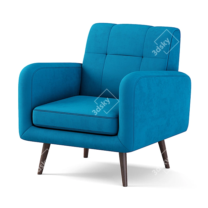 Modern Keflavik Arm Chair: Mid-century Style 3D model image 2