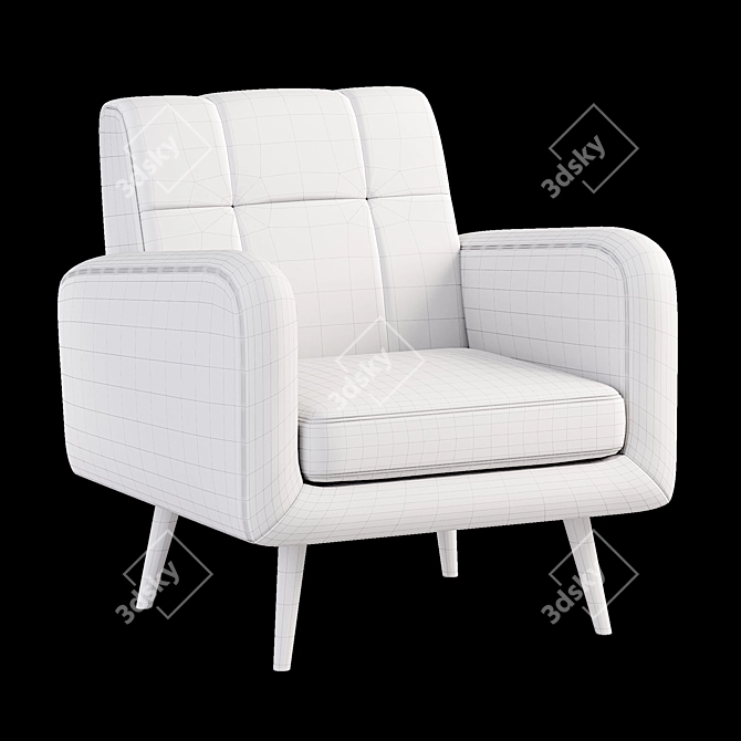 Modern Keflavik Arm Chair: Mid-century Style 3D model image 5