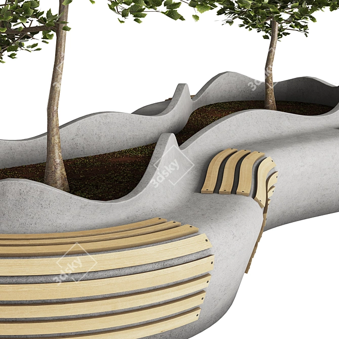 Modern 2015 Urban Furniture 3D model image 2