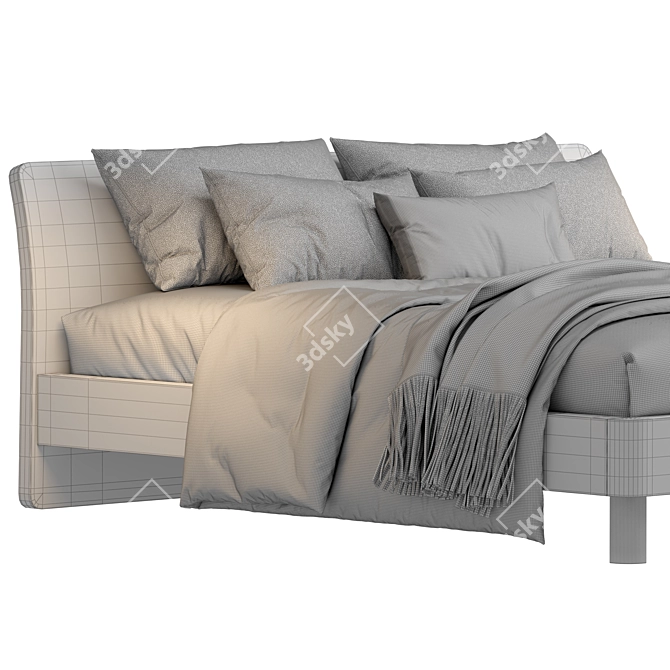 Stylish Jesse_Dwayne Double Bed 3D model image 3