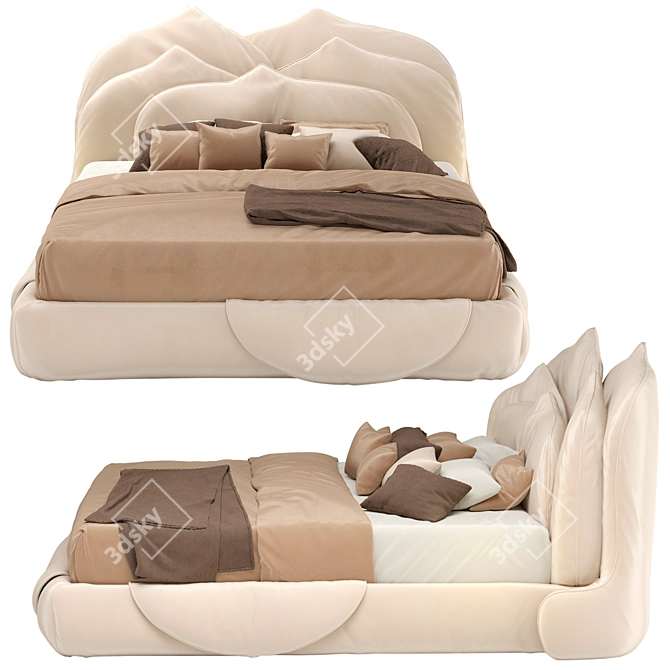 Elegant Rose Petal Bed 3D model image 2