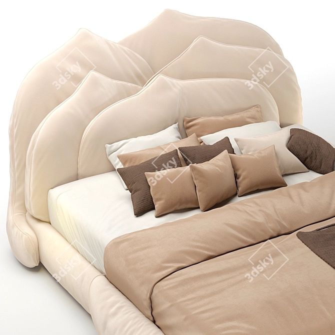 Elegant Rose Petal Bed 3D model image 3
