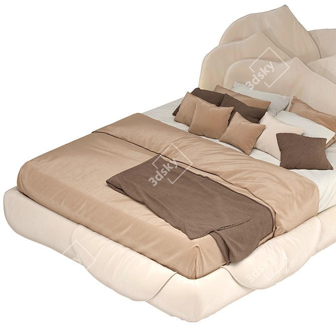 Elegant Rose Petal Bed 3D model image 4
