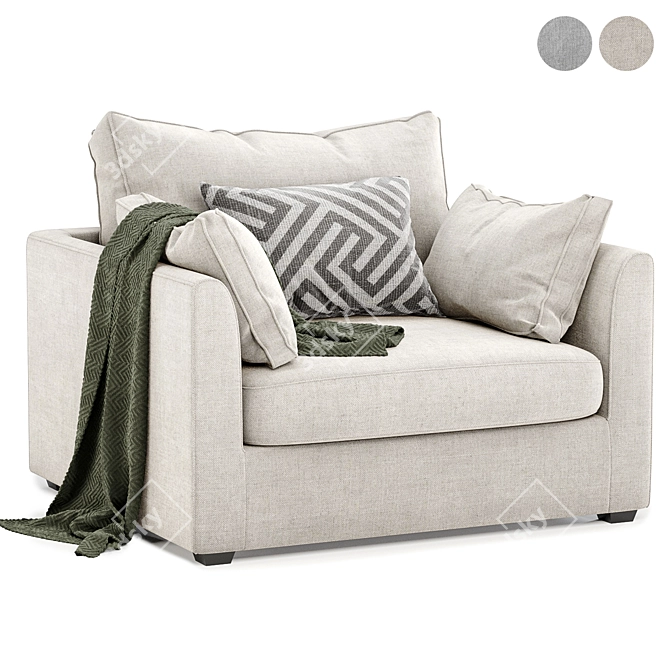 Cozy Comfort Ashlee Armchair 3D model image 1