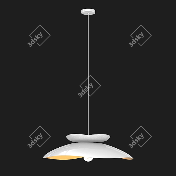 Elegant White Pendant Light 3D model image 2