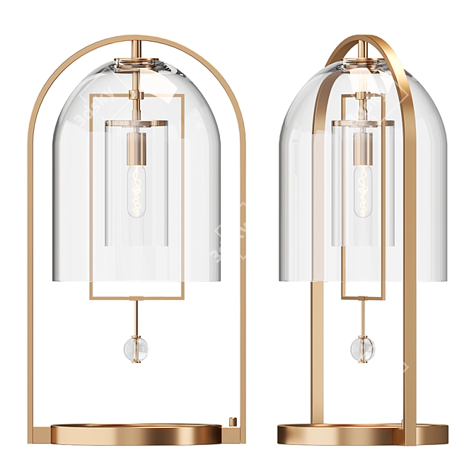 Sleek RH Interiors Fulcrum Lamp 3D model image 1