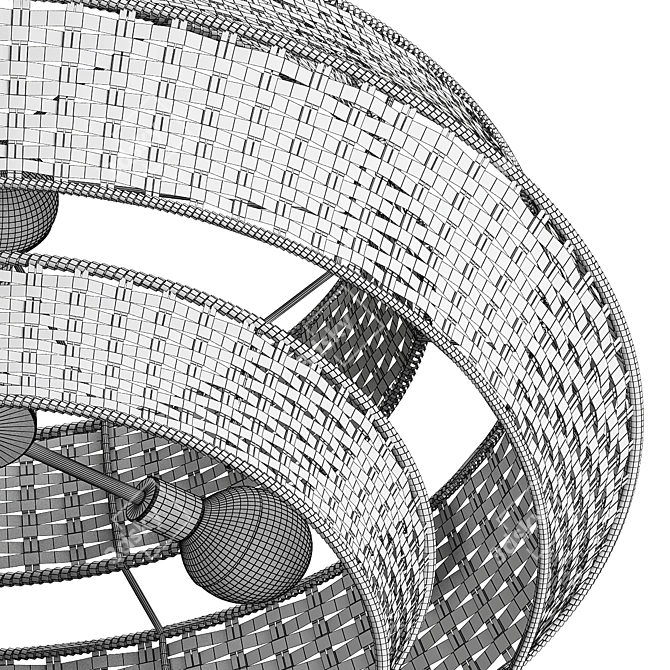 Elegant Paloma Rattan Pendant 3D model image 5