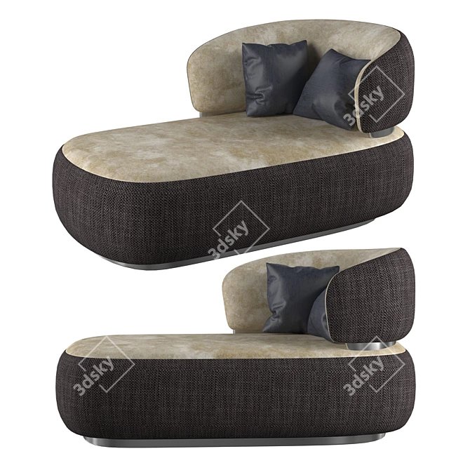 Stylish Bon Ton Chaise Longue 3D model image 1