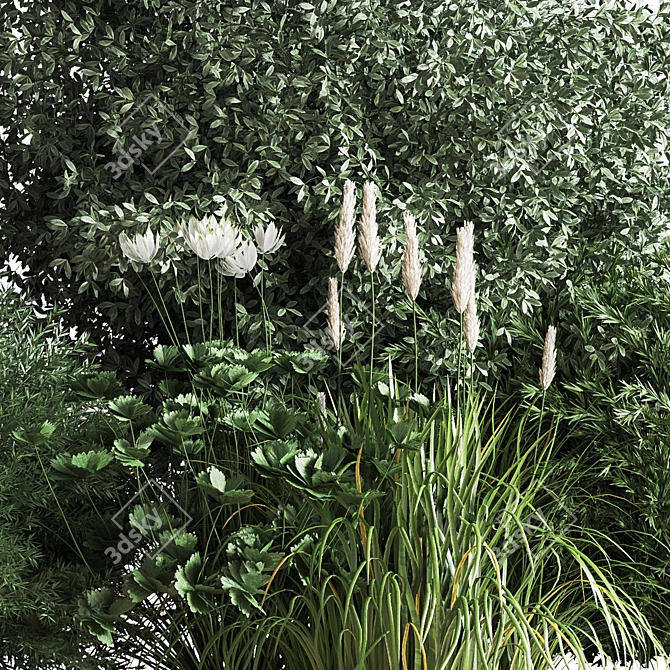 Premium Bush04 2015 Model: Vray/Corona Compatible 3D model image 2