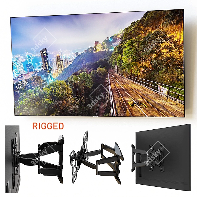 Samsung 70" LED TV with Swivel Mount 3D model image 1