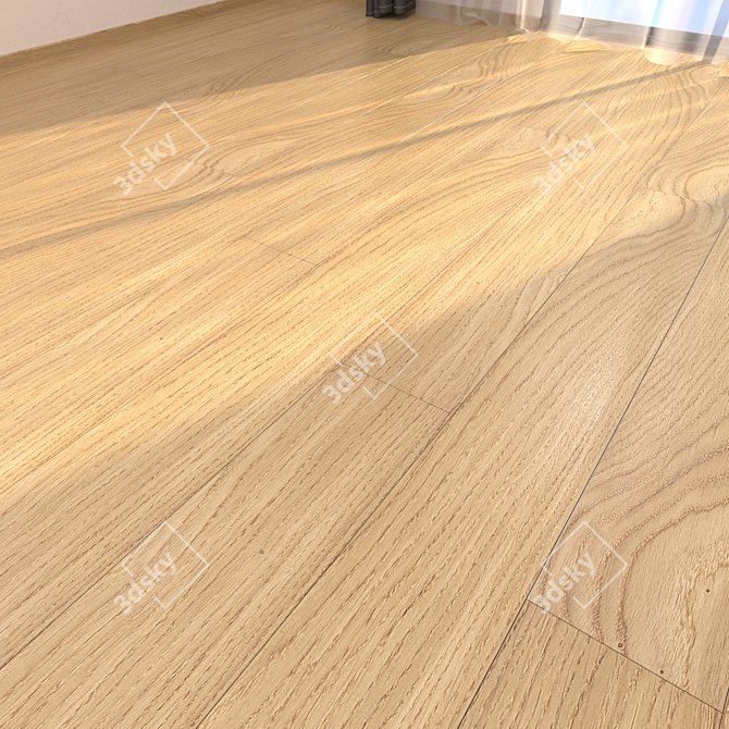 European Oak Parquet Flooring Set 3D model image 1