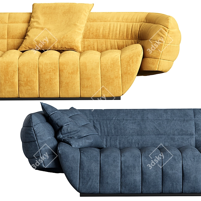 Tactile Sofa: Customizable Color 3D model image 3