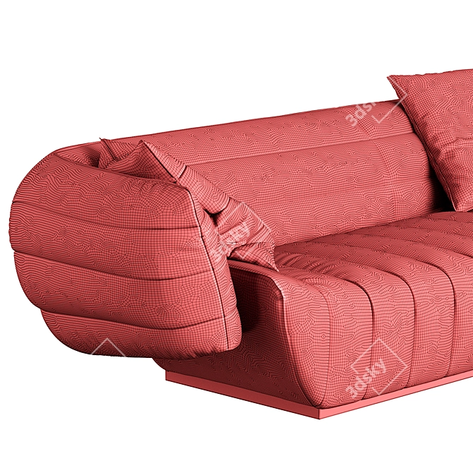 Tactile Sofa: Customizable Color 3D model image 6