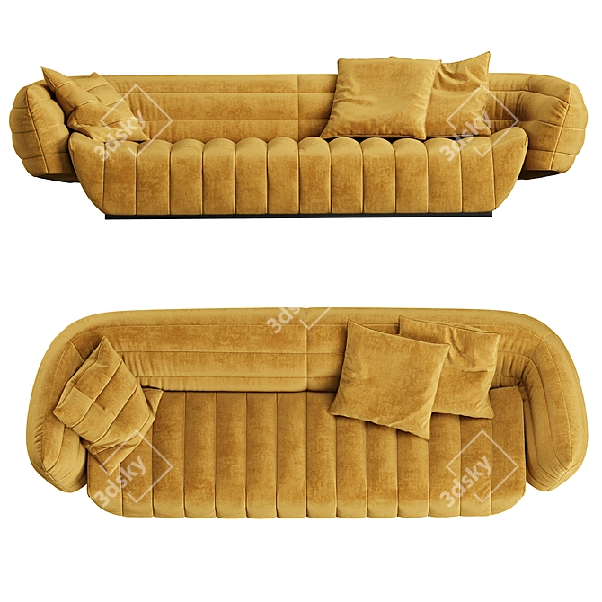 Tactile Sofa: Customizable Color 3D model image 8