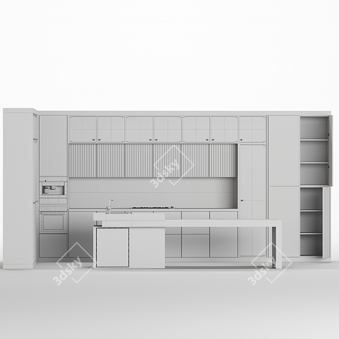 Modern Kitchen Design: 2015, Millimeter Units 3D model image 4
