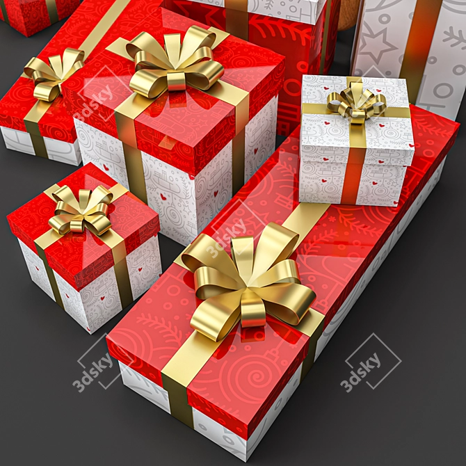 Festive Christmas Decor Set 3D model image 11