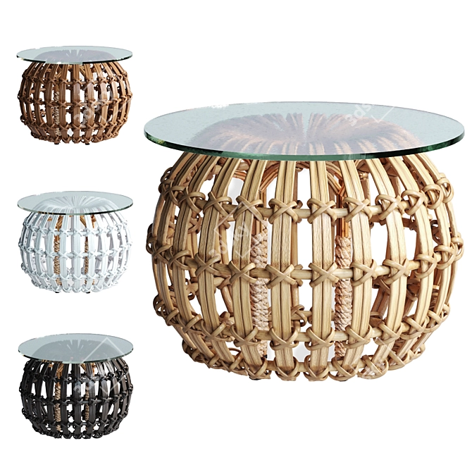 Woven Magazine Table | 4 Colors 3D model image 1