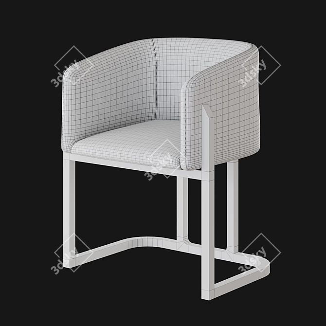 Elegant Olivya Stone Dining Chair 3D model image 5