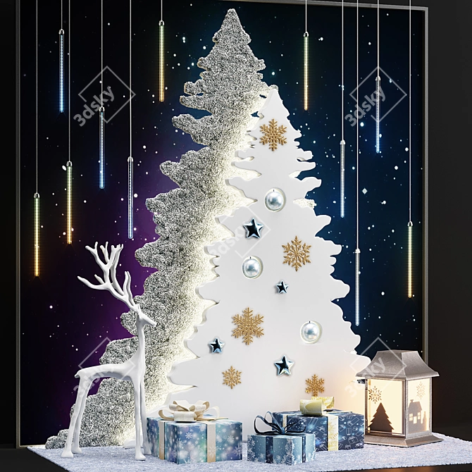 Festive New Year Décor Set 3D model image 3