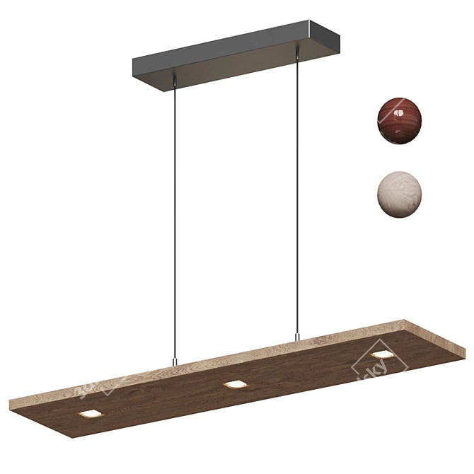 Vix Linear Pendant Light 3D model image 1