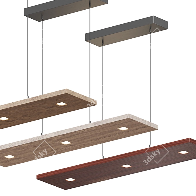 Vix Linear Pendant Light 3D model image 3