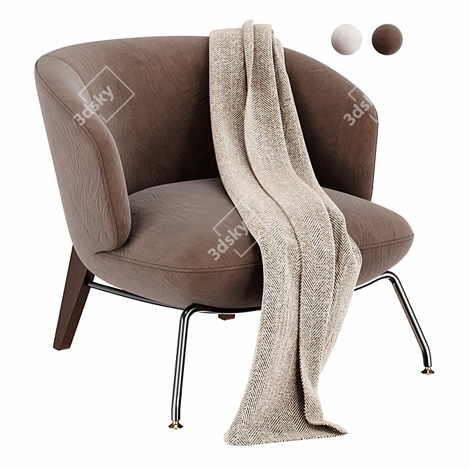 Elegant Penelope Armchair: Timeless Comfort 3D model image 1