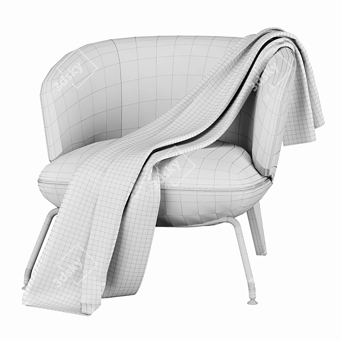 Elegant Penelope Armchair: Timeless Comfort 3D model image 5