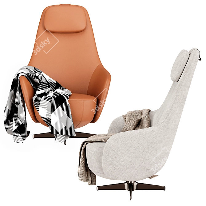 Harbor Laidback Armchair: Modern Elegance 3D model image 3