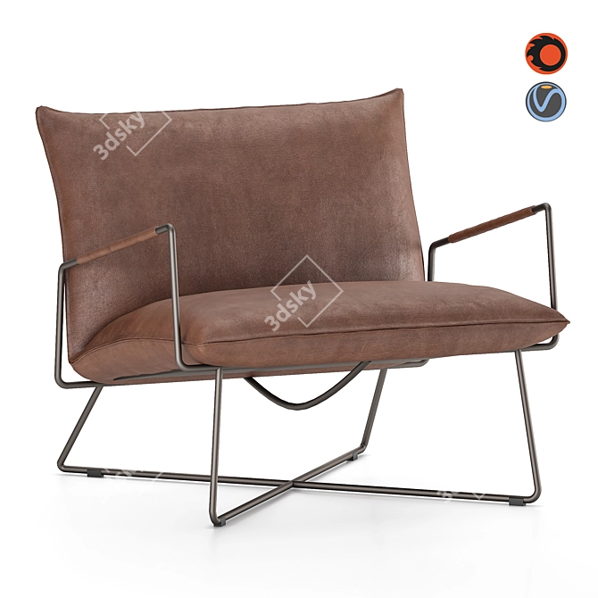 Title: Luxurious Leather Earl Armchair 3D model image 1