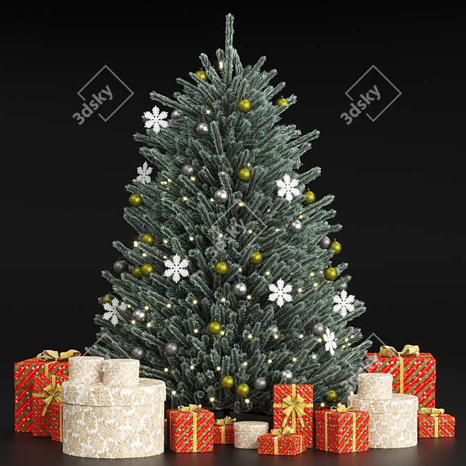 Festive Surprise Christmas Tree 3D model image 4