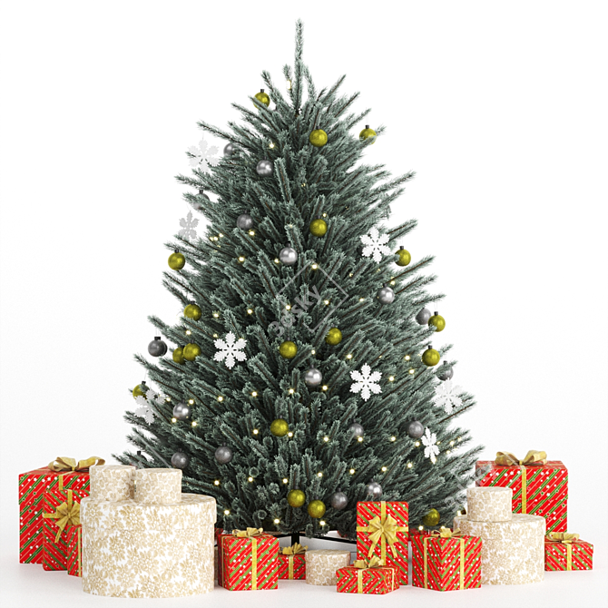 Festive Surprise Christmas Tree 3D model image 5